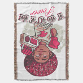 Throw Blanket – YOUTH Power Afro & Boombox Urban Decke (Vorderseite Vertikal)