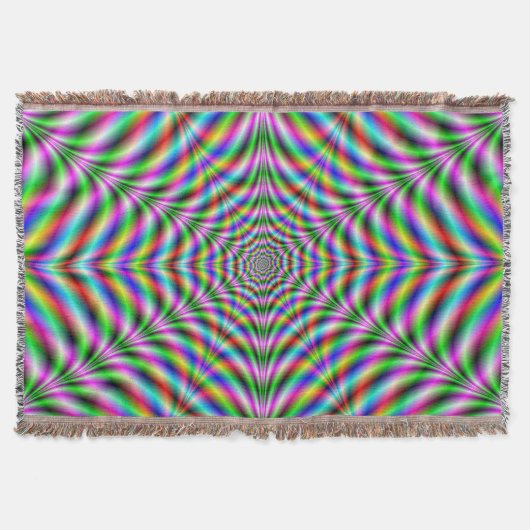Throw Blanket Zwölf gepunktete psychedelische Web Decke (Vorderseite)