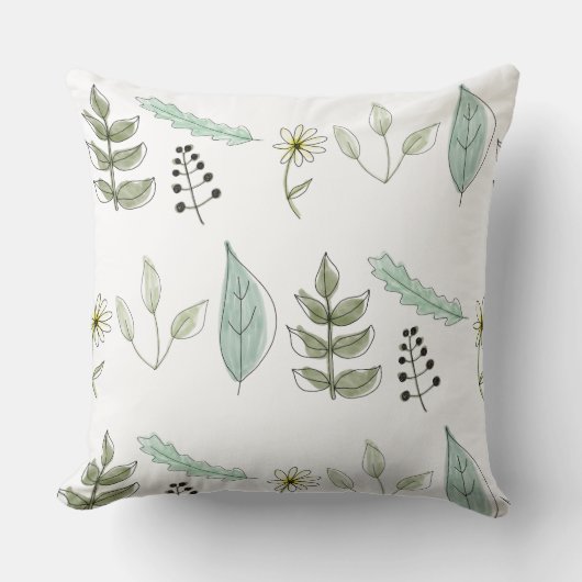 Throw Cushion - Summer Leaves Design 2 Kissen (Vorderseite)
