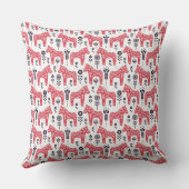 Throw Cushion - Swedish Dala Horse & Floral Design Kissen (Rückseite)