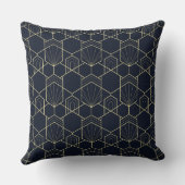 Throw Cushions - Art Deco Gold und Dunkelblau Kissen (Rückseite)
