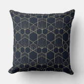 Throw Cushions - Art Deco Gold und Dunkelblau Kissen (Vorderseite)