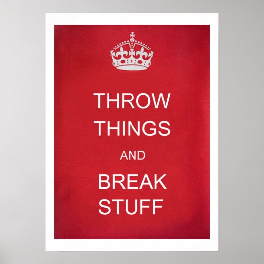 Throw-Dinge und Break Stuff Parody Poster (Vorne)
