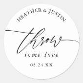 Throw einigen Liebe Wedding Confetti Bevorzugung Runder Aufkleber (Vorderseite)