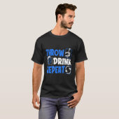 Throw Horseshoes Drink Beer Repeat T-Shirt (Vorne ganz)