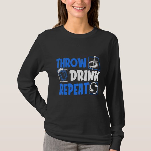Throw Horseshoes Drink Beer Repeat T-Shirt (Vorderseite)