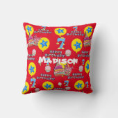 Throw Kissen, #7 Happy 7th Birthday Red Kissen (Rückseite)