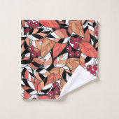 Throw Kissen Abstrakter Cartoon Blätter Beeren sch Badhandtuch Set (Waschlappen)