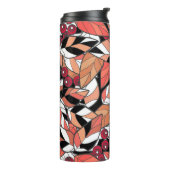 Throw Kissen Abstrakter Cartoon Blätter Beeren sch Thermosbecher (Nach links gedreht)