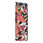 Throw Kissen Abstrakter Cartoon Blätter Beeren sch Thermosbecher (Nach rechts gedreht)