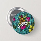 Throw Kissen Beauty mit Blume Button (Vorne & Hinten)