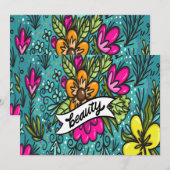 Throw Kissen Beauty mit Blume Feiertagskarte (Vorne/Hinten)