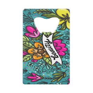 Throw Kissen Beauty mit Blume Geldbeutel Flaschenöffner