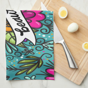 Throw Kissen Beauty mit Blume Geschirrtuch