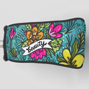 Throw Kissen Beauty mit Blume Golf Headcover