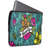 Throw Kissen Beauty mit Blume Laptopschutzhülle (Vorne Rechts)