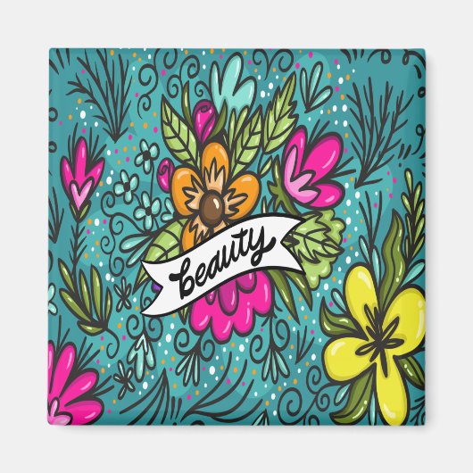 Throw Kissen Beauty mit Blume Magnet (Vorne)