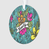 Throw Kissen Beauty mit Blume Ornament (Vorderseite)