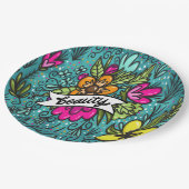Throw Kissen Beauty mit Blume Pappteller (Schrägansicht)