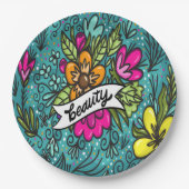 Throw Kissen Beauty mit Blume Pappteller (Vorderseite)