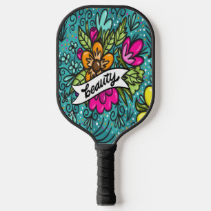 Throw Kissen Beauty mit Blume Pickleball Schläger