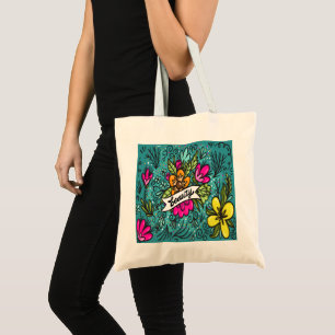 Throw Kissen Beauty mit Blume Tragetasche