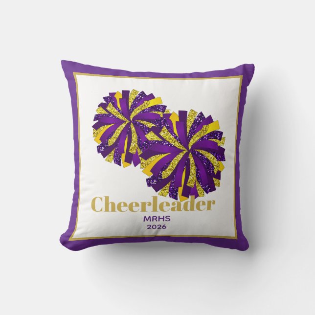 Throw Kissen Cheerleader Pom Poms personalisiert (Vorderseite)