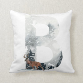 Throw-Kissen für Holzfische Monogramm "B" Kissen