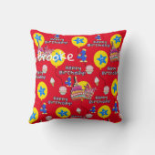 Throw Kissen, Happy 4. Geburtstag Rot Kissen (Rückseite)