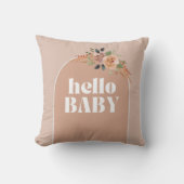 Throw Kissen, Hello Baby, Baby Dusche Keepake Kissen (Vorderseite)
