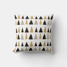 Throw Kissen in Schwarz und Gold Weihnachtsbaum