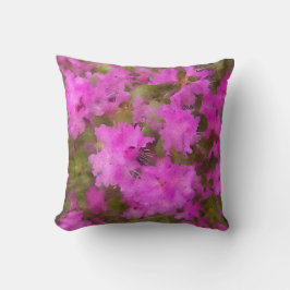 Throw Kissen - Lila Wasserfarbe Rhododendron