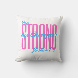 Throw-Kissen mit: Bibelverse Joshua 1:9 Kissen