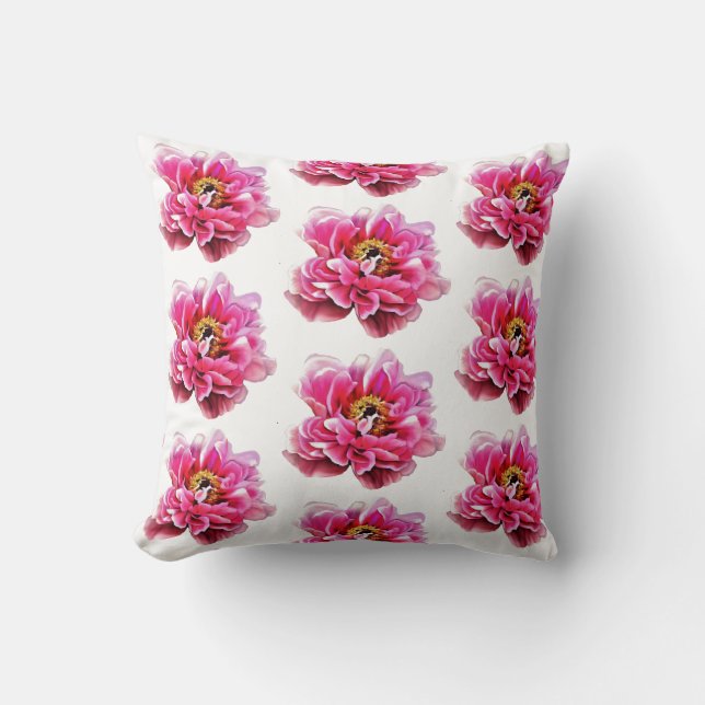 Throw Kissen Pink Peonies (Vorderseite)