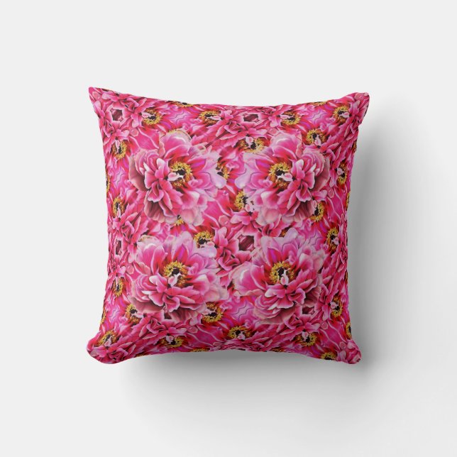 Throw Kissen Pink Peonies (Vorderseite)