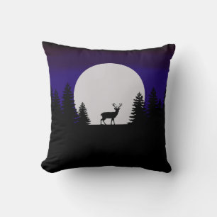 Throw Kissen Wintermond mit Hirsch