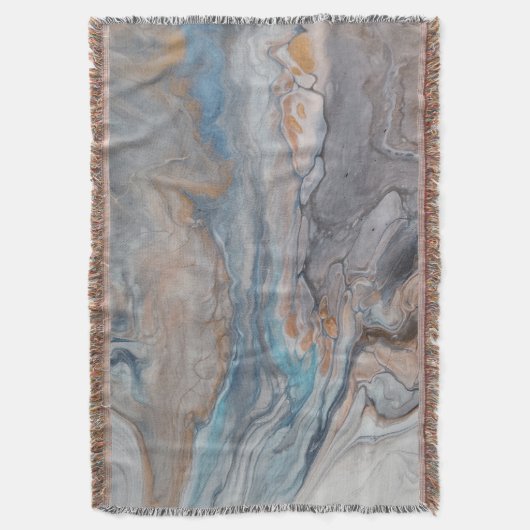 Throw - moderne, abstrakte Bronzecreme Decke (Vorderseite Vertikal)