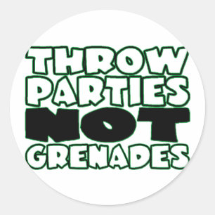 Throw-Partys-nicht Granaten Runder Aufkleber