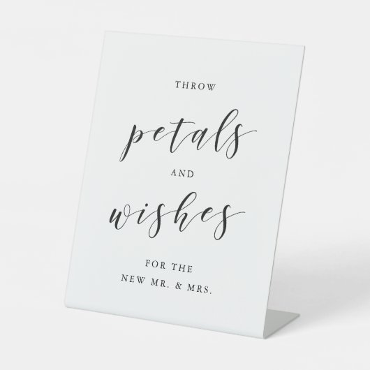 Throw Petals and Wish Wedding Confetti abschicken Sockelschild (Vorderseite)