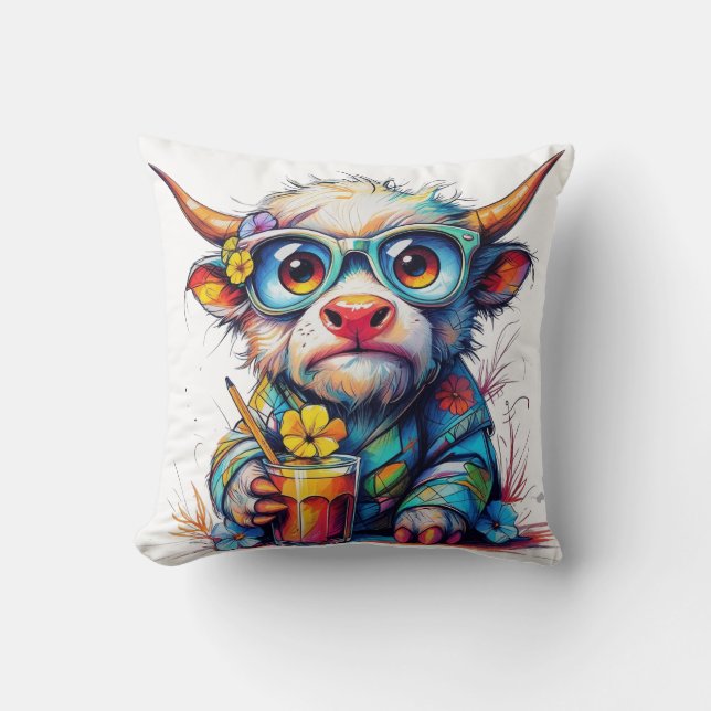  Throw Pillow 16" x 16"With The wonderful cow Kissen (Vorderseite)