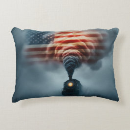 Throw Pillow-All Aboard the Freedom Train Dekokissen