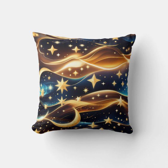 Throw Pillow – Amber Celestial Moon Kissen (Vorderseite)