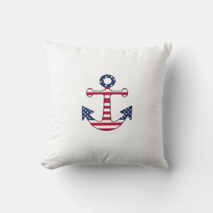 Throw Pillow Anchor Patriotic USA Flagge nautisch Kissen
