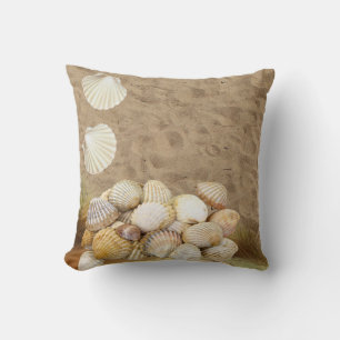 Throw Pillow Beach Clams Stones Sands Kissen