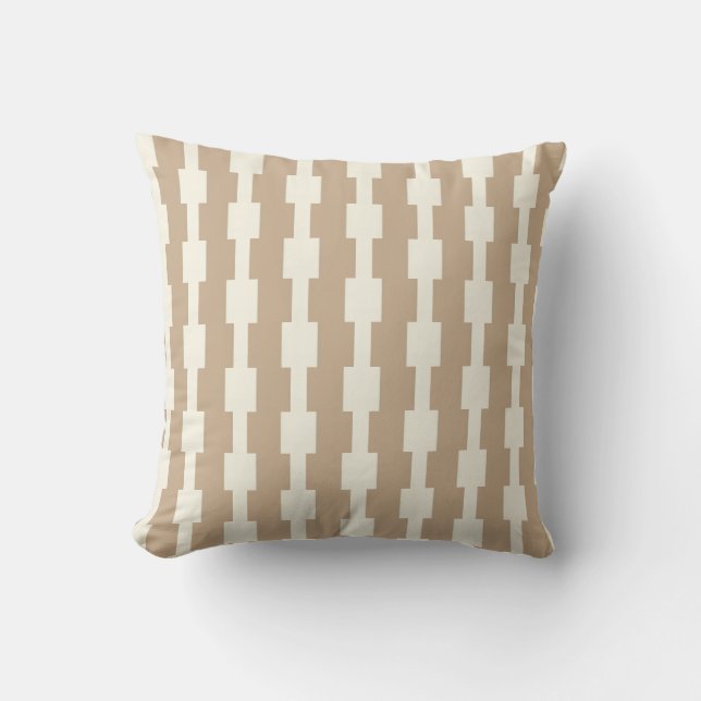 Throw Pillow Beige Stripe Kissen (Vorderseite)