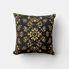 Throw Pillow black yellow pattern  Kissen