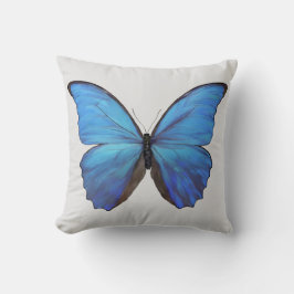 Throw Pillow Blue Butterfly Kissen