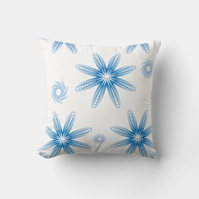 Throw Pillow Blue Floral Kissen (Vorderseite)