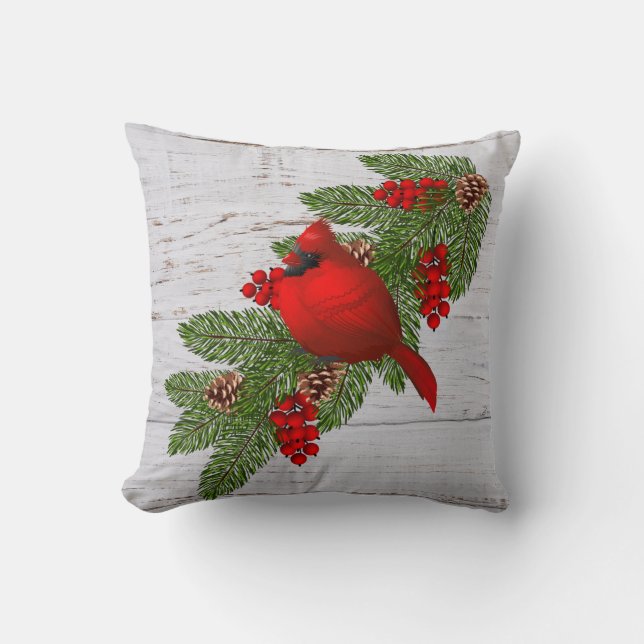 Throw Pillow-Christmas Kardinal Kissen (Vorderseite)
