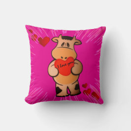 Throw Pillow cow feelings Kissen